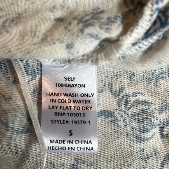 Savanna Jane | Floral Embroidered Boho Paisley Print Split Neck Blouse Small - Picture 9 of 11